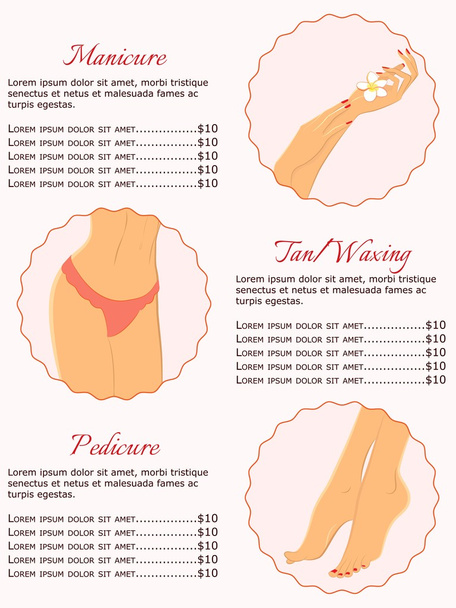 Vector flat style flyer of beauty services. - ベクター画像