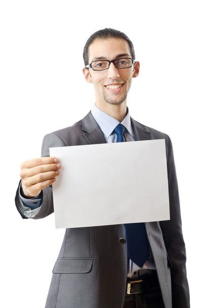 Businessman holding blank message - Foto, Imagen