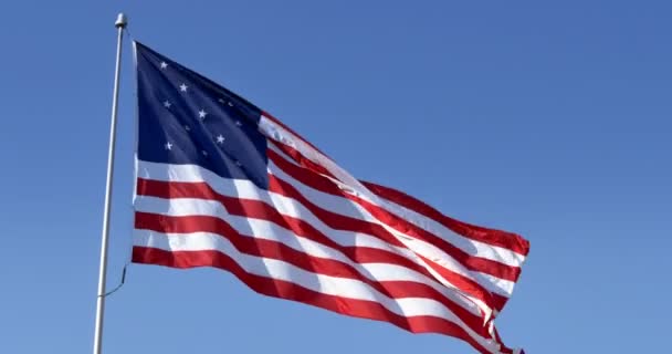 4k Amerikan bayrağı sallayarak 4299 üfleme - Video, Çekim