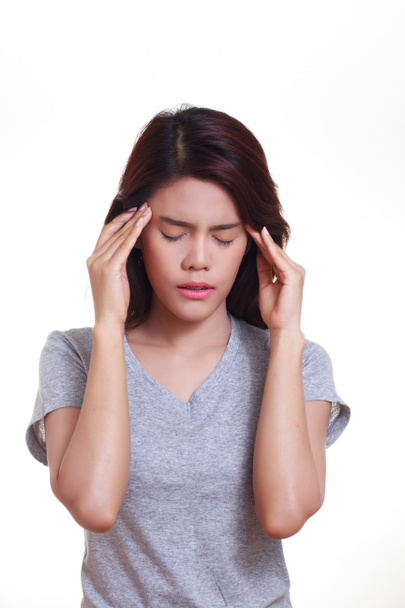 Woman Headache on white background - Foto, Bild