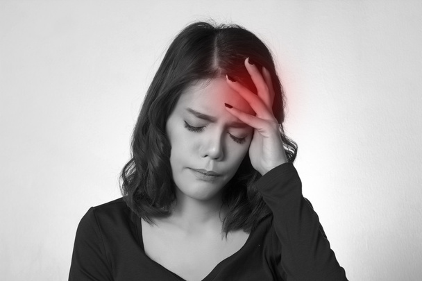 Woman Headache on white background - Photo, Image