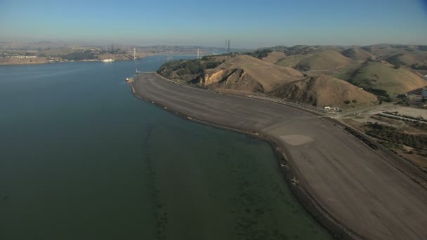 Anteni Stockton Carquinez Köprüsü San Pablo Bay California Usa - Video, Çekim