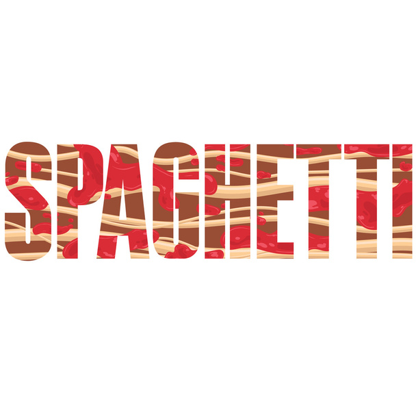 Spaghetti teken - Vector, afbeelding