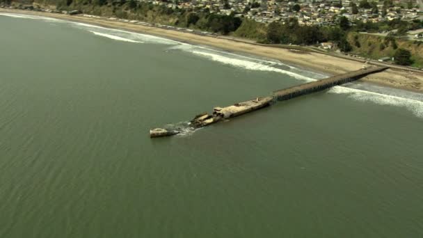 Navio da costa aérea de Monterey naufrágio Pacific California EUA
 - Filmagem, Vídeo