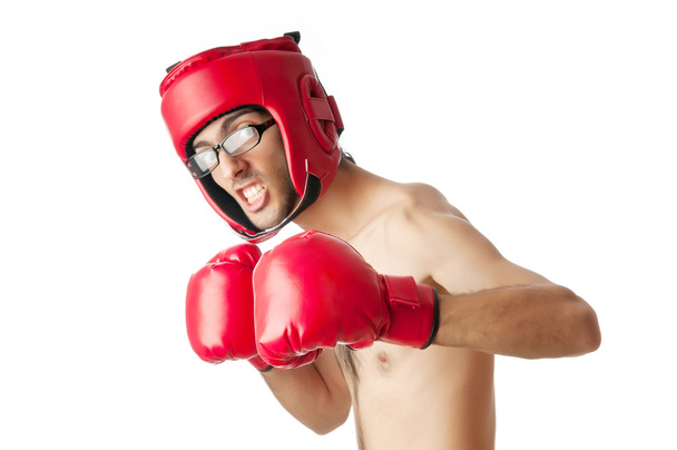 Funny boxer isolated on white - Foto, Imagem