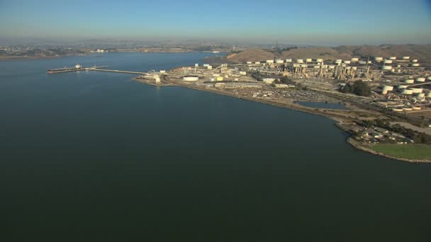 Luchtfoto industriële kust aardolie olie San Francisco Usa - Video