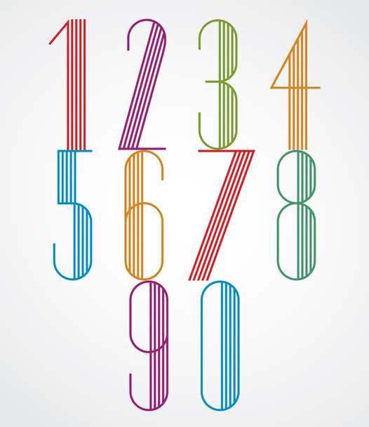 Numbers with parallel stripes - Vektor, Bild