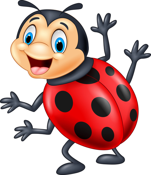 Cartoon ladybug waving - Vector, Image