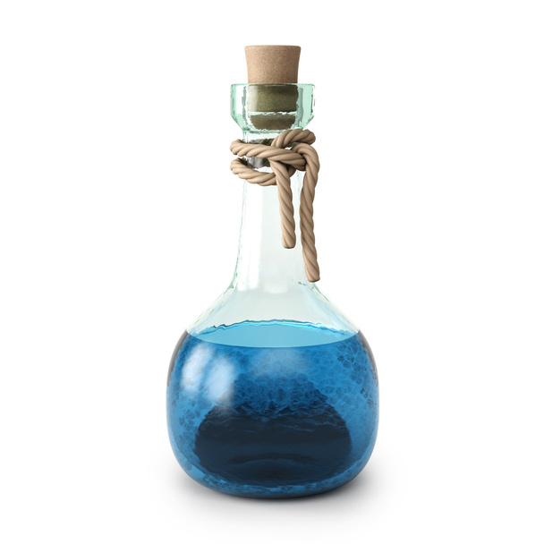 Blue potion in the bottle - Photo, image