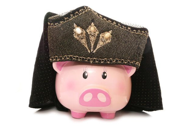 Piggy bank dragen tudor hoofdtooi  - Foto, afbeelding