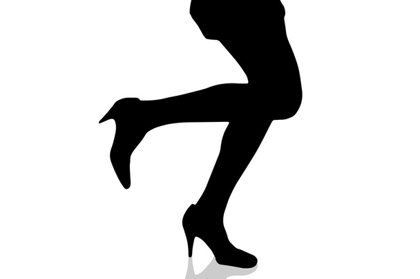 Silhouette of female feet. - Vetor, Imagem