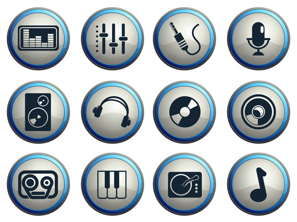 ses & müzik basit vektör ikonlar - Vektör, Görsel