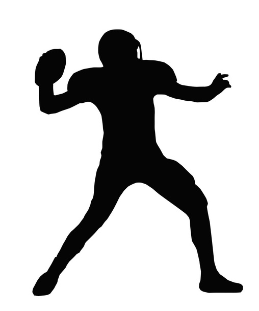 ρίξει σιλουέτα quarterback αμερικανικό ποδόσφαιρο - Διάνυσμα, εικόνα