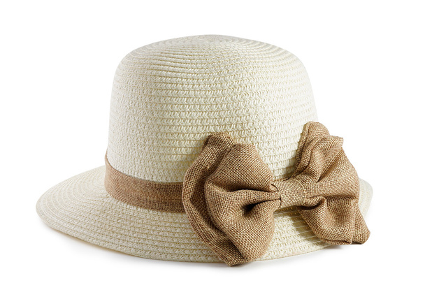 ビンテージ女性帽子白い背景で隔離 - 写真・画像