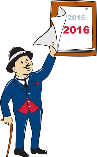 ember peeling új év 2016 naptár - Vektor, kép
