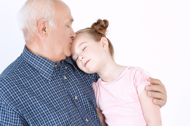 Grandfather spending time with granddaughter  - Φωτογραφία, εικόνα