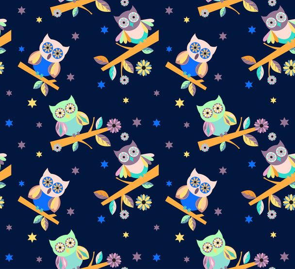 owl vector seamless pattern.. - Vector, Image