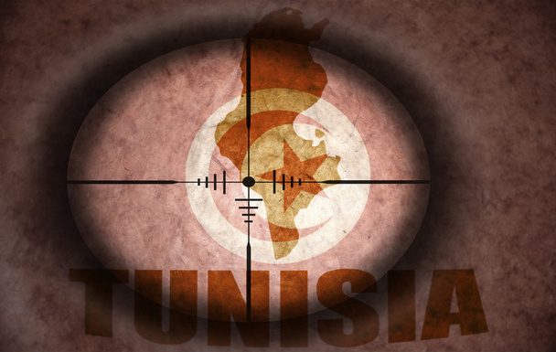 zakres nochkin zmierzające do rocznika flagi tunezyjskie i mapa - Zdjęcie, obraz