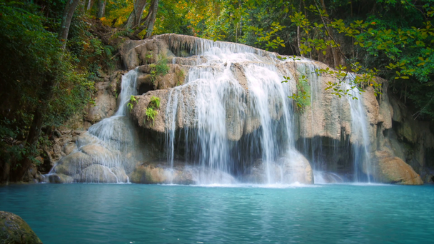 waterfall cascade in Erawan national park - Footage, Video