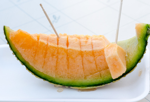Sweet cantaloupe melon slices ready for eat - Photo, Image