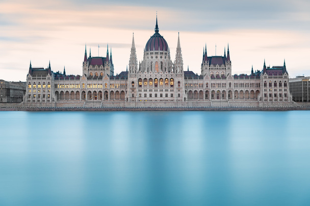 Hungarian Parliament Building before dawn, Budapest - Fotó, kép