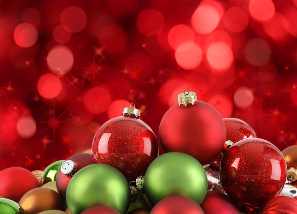 Christmas ornaments on abstract light background - Фото, зображення