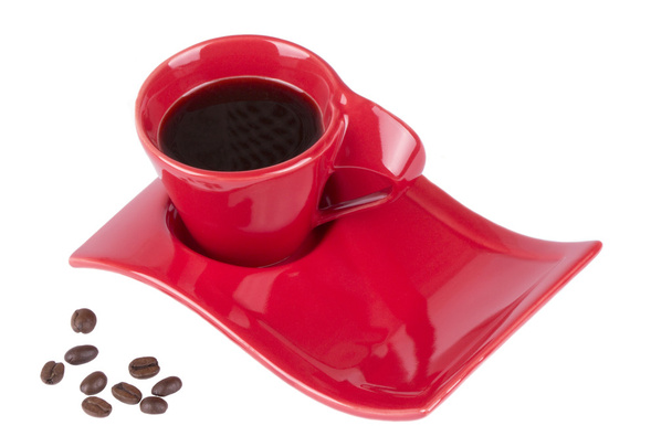 Csésze fekete kávé elszigetelt fehér - Fotó, kép