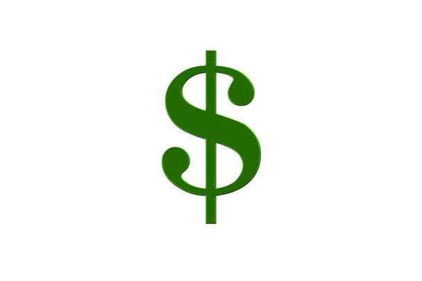 Ilustración de un signo de dólar verde sobre fondo blanco
 - Foto, Imagen