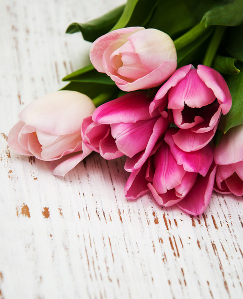 Rózsaszín tulipán csokor - Fotó, kép