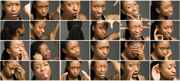 Колаж різних виразів обличчя
 - Фото, зображення