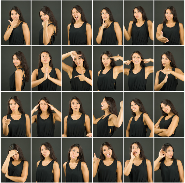 Collage di diverse espressioni facciali
 - Foto, immagini