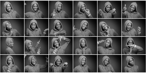 Collage verschiedener Gesichtsausdrücke - Foto, Bild