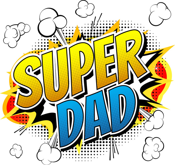 Super táta - komiksových styl slovo. - Vektor, obrázek