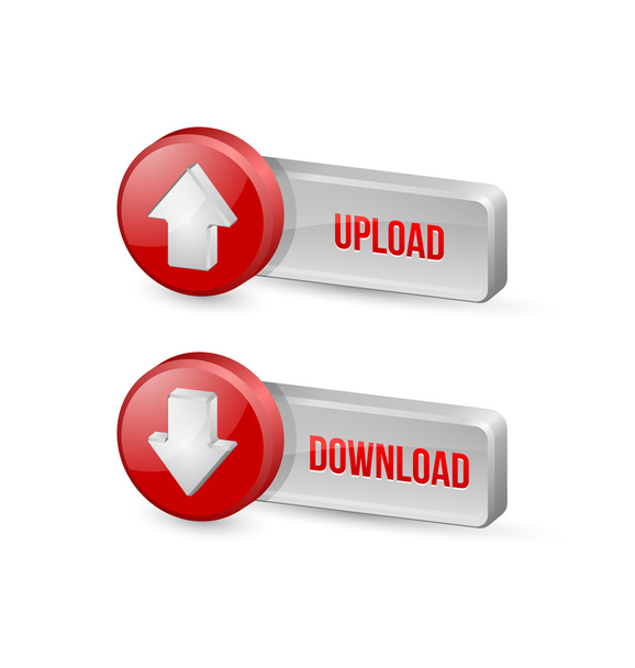 Download and upload buttons - Vector, Image