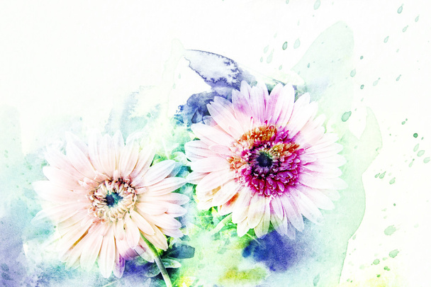 Flower watercolor illustration. - Foto, Imagem