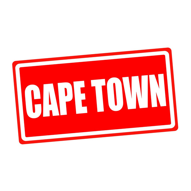 Città del Capo francobollo testo bianco sul backgroud rosso
 - Foto, immagini