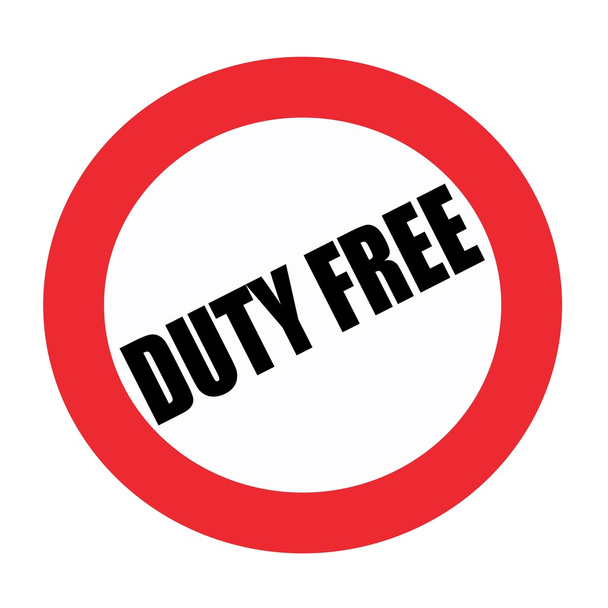 Duty Free pieczęć czarny tekst na białym - Zdjęcie, obraz