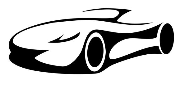 Силуэт спортивного автомобиля
 - Вектор,изображение