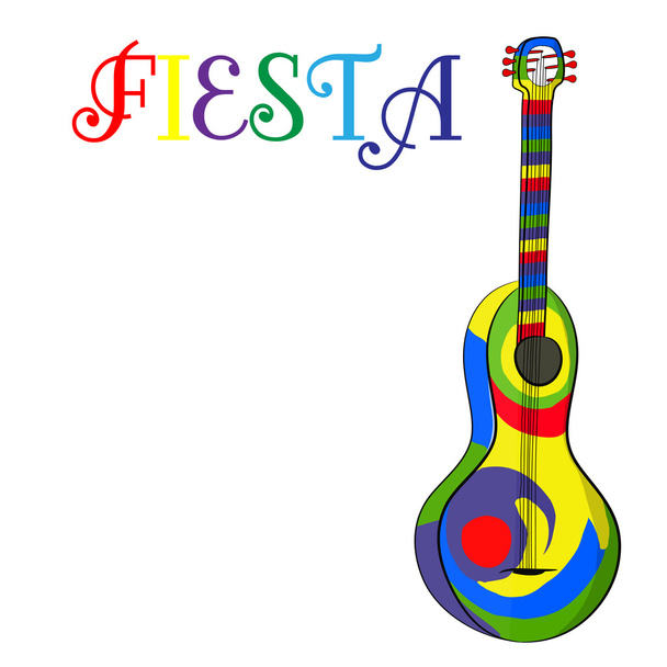 Mexikói gitár. Fiesta plakátok Cinco de Mayo. - Vektor, kép