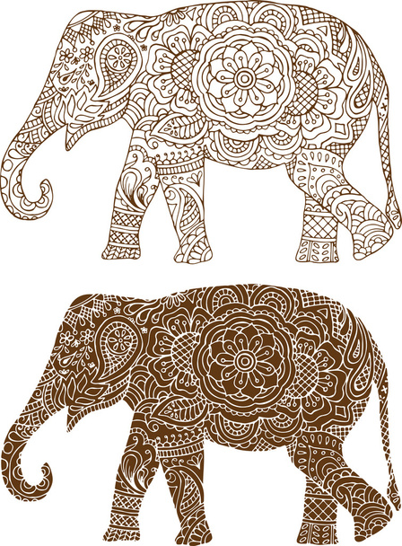 Ινδικό ελέφαντα μοτίβα - Διάνυσμα, εικόνα