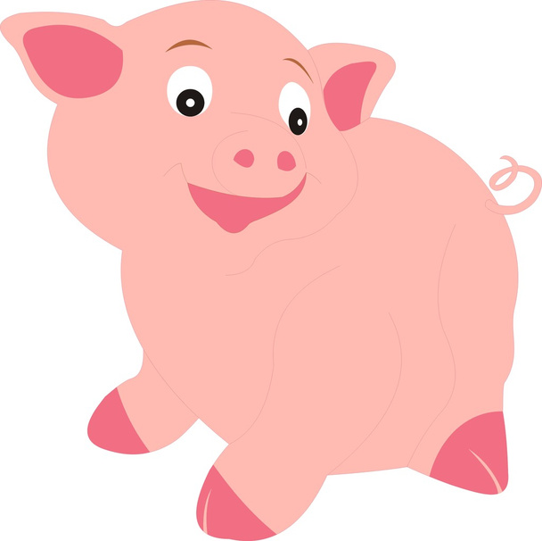 Cerdo rosado de granja
 - Foto, imagen