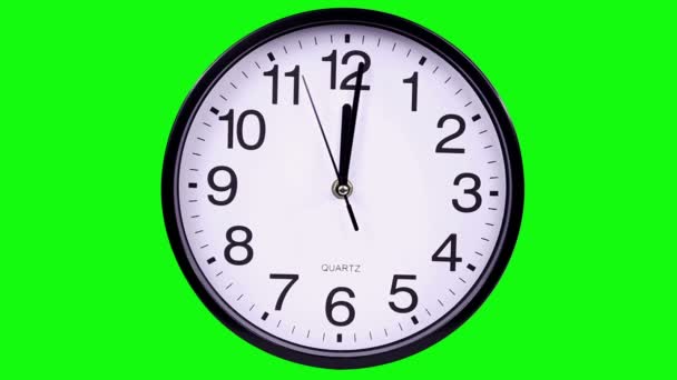Wall clock on a green background TimeLapse - Footage, Video