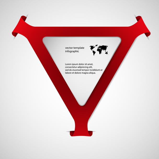Trojúhelník infographic šablona s červenou barvou - Vektor, obrázek