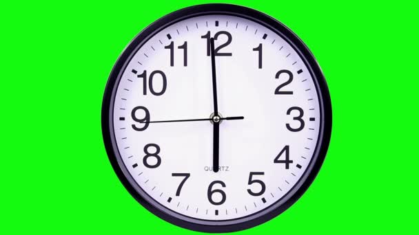 zegar na zielonym tle 18:00 - Materiał filmowy, wideo