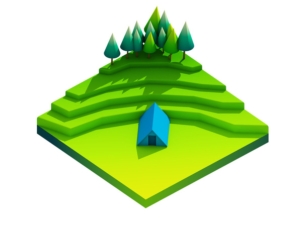 green earth concept in isometric view - Photo, image