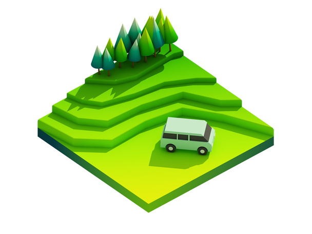 green earth concept in isometric view - Фото, изображение