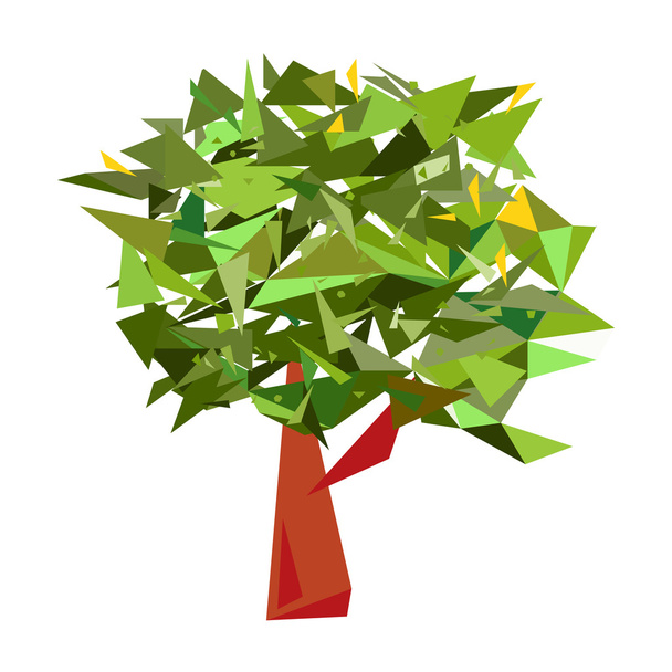 Geometric tree with leafs - Vector, imagen
