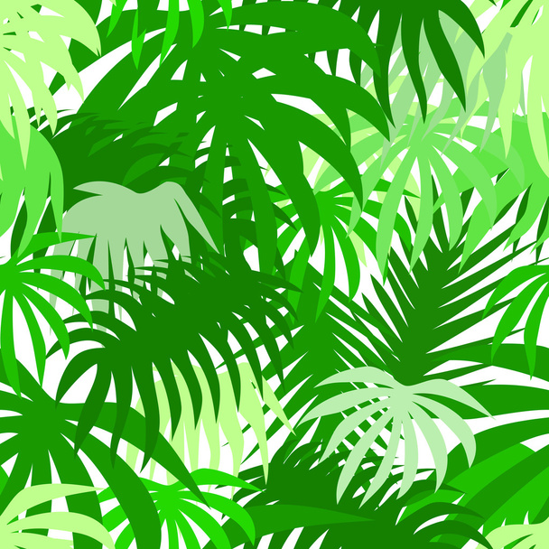 Fondo sin costuras con hojas de palma
 - Vector, Imagen