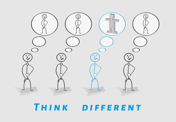 think different, 2D vs 3D - Vector, Image