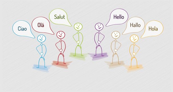 hello in many languages - Vector, Image